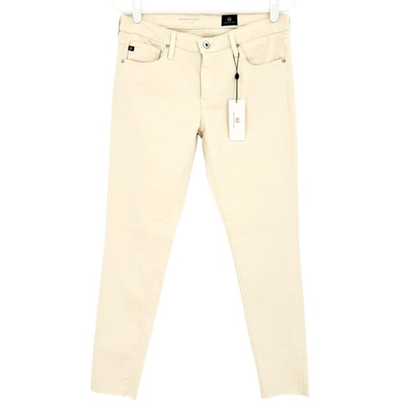 $188.00 Adriano Goldschmied Womens Beige Stretch Super Skinny Ankle Leggings 29R - Picture 1 of 12